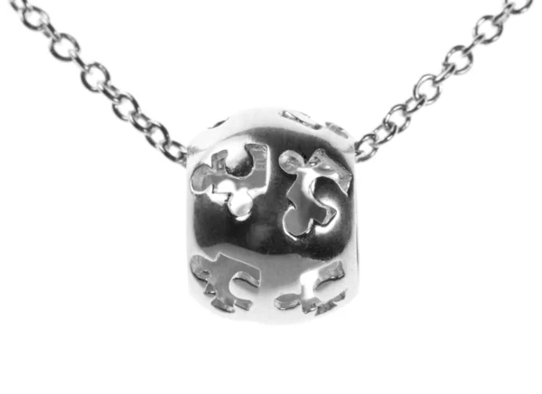 Silver pendant in shape — Stock Photo, Image