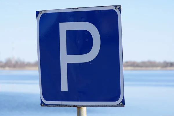 stock image Parking signal over a blue sky