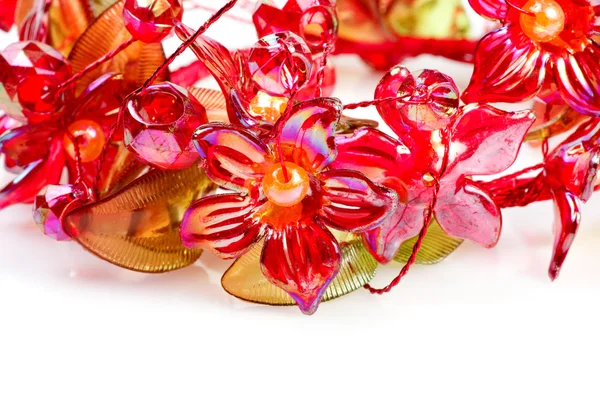 빨간 유리의 꽃 — 스톡 사진