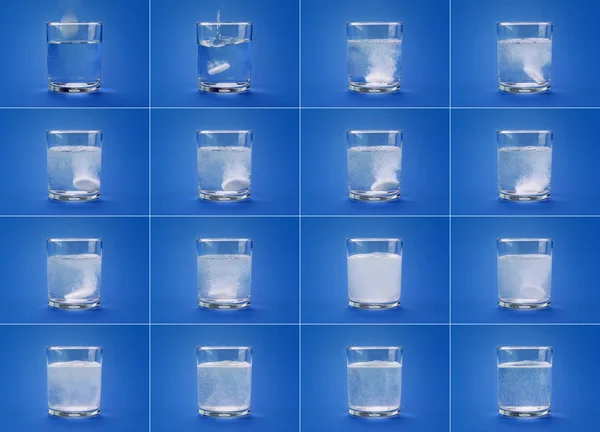 Aspirin im Glas Wasser. — Stockfoto