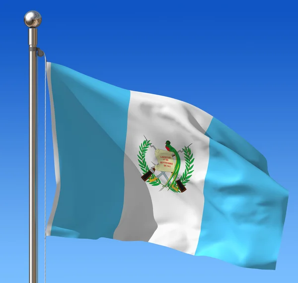 Bandiera del Guatemala contro il cielo blu — Foto Stock