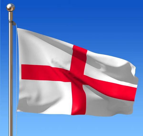 Englands Flagge vor blauem Himmel. — Stockfoto