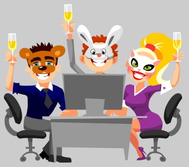 New Year corporate party clipart