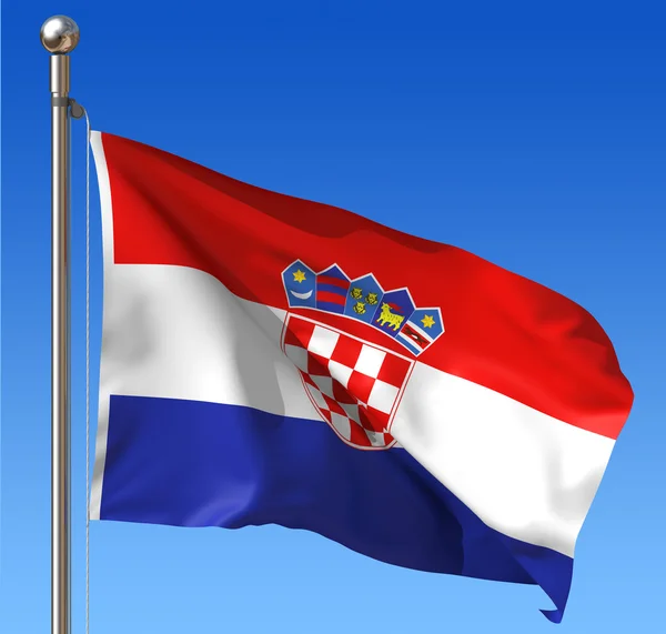 Bandeira da Croácia contra o céu azul — Fotografia de Stock