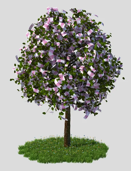 Money tree, five hundred euro bills — Stock Image Money tree, five hundred euro bills Royalty Free Stock Photos