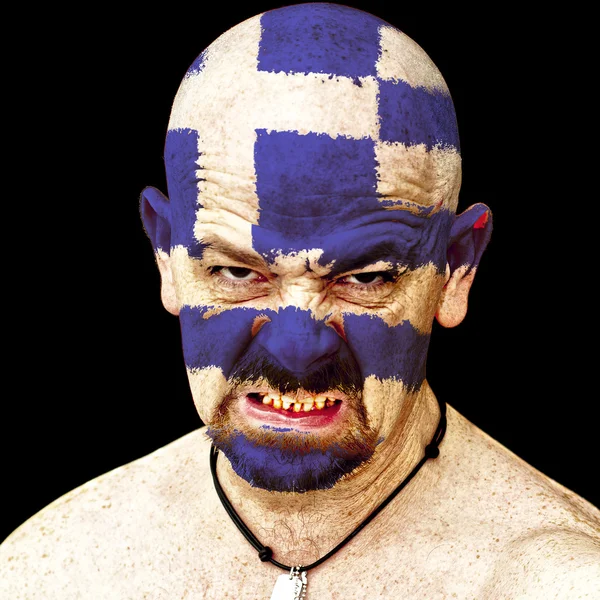 Řecko sportovní fanoušek — Stock fotografie