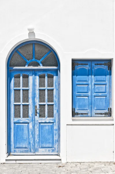 Santorini kamari domu — Zdjęcie stockowe