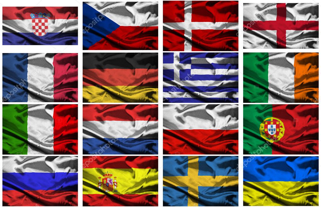Euro 2012 european championship fabric flags