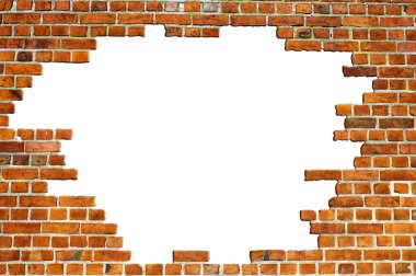 Red Brick Wall Texture with hole clipart