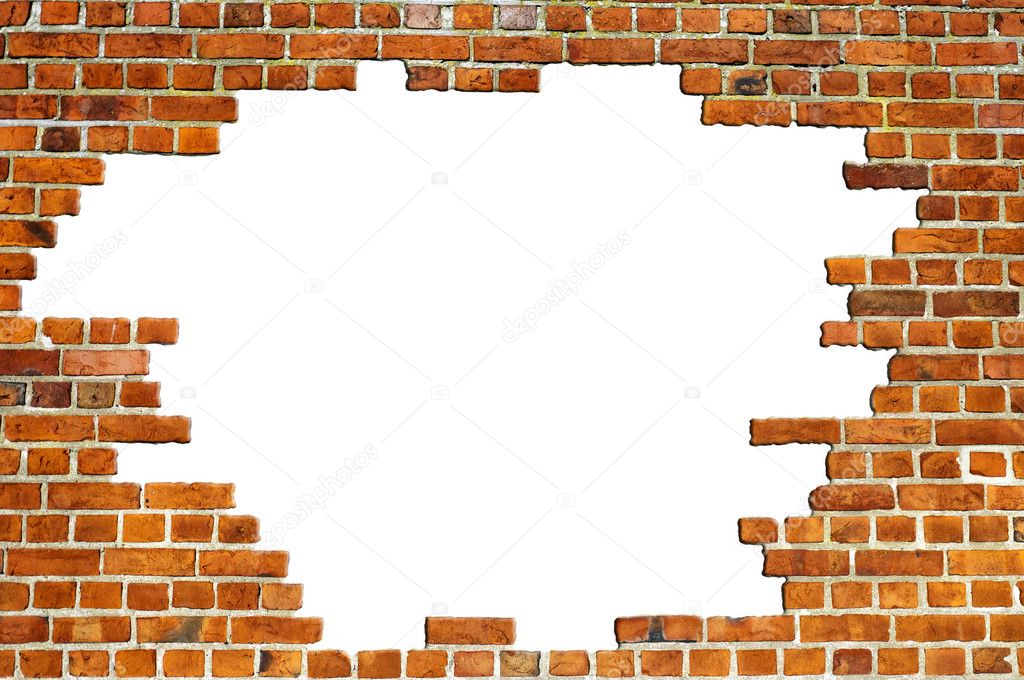 Red Brick Wall Texture with hole