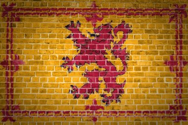 Brick Wall Scotland Lion Rampant clipart