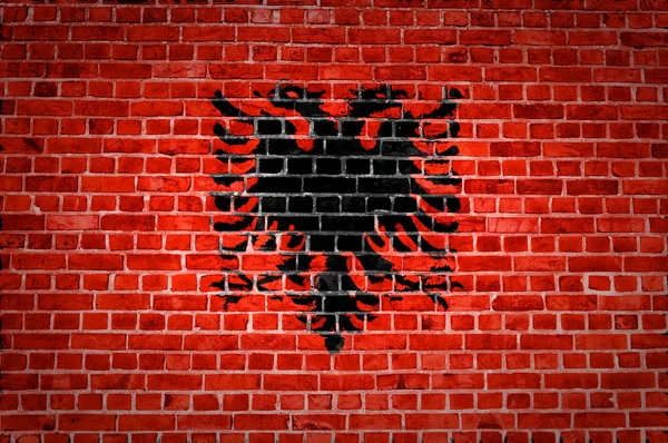 Cihlová zeď Albánie — Stock fotografie