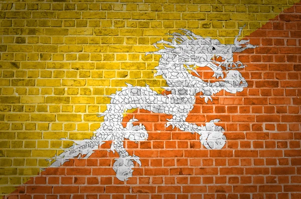 Tegel vägg bhutan — Stockfoto
