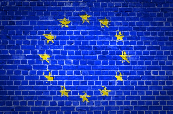 Tegel vägg Europeiska unionen — Stockfoto