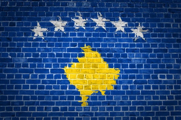 Cihlová zeď kosovo — Stock fotografie