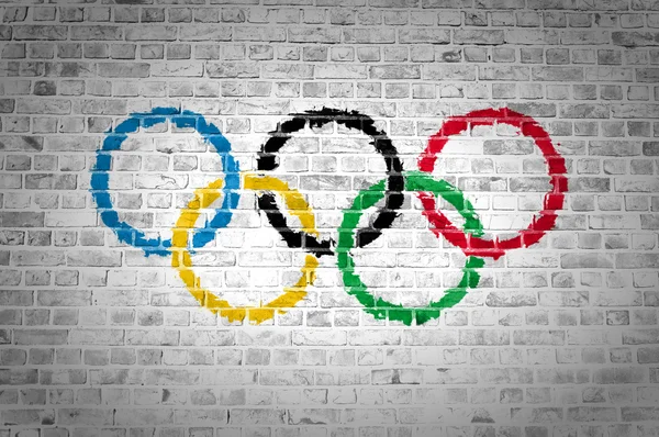 Brick Wall Olympic-bevegelse – stockfoto