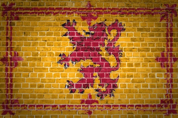 Τούβλο τοίχων Σκωτία λιοντάρι ανεξέλεγκτη — Φωτογραφία Αρχείου