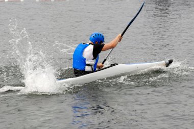 Man in kayak clipart