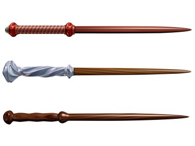 Selection of wizard wands clipart
