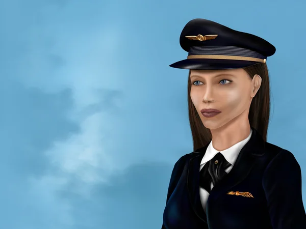 Pilotin einer Fluggesellschaft — Stockfoto