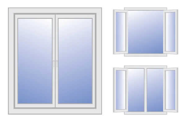 Fenêtres ouvertes et fermées — Image vectorielle