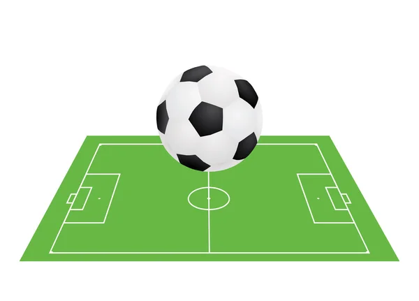 Ball über Fußballplatz — Stockvektor