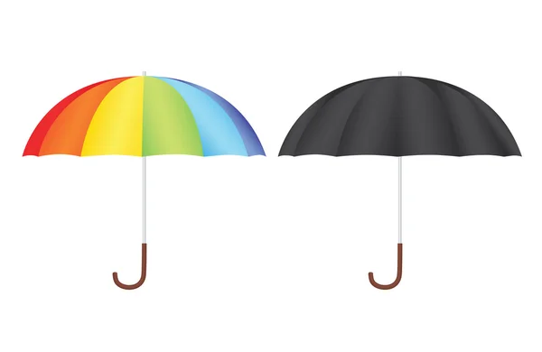 Černá duhové deštníky — Stockový vektor