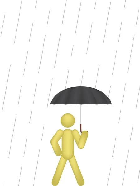 Hombre con paraguas — Vector de stock