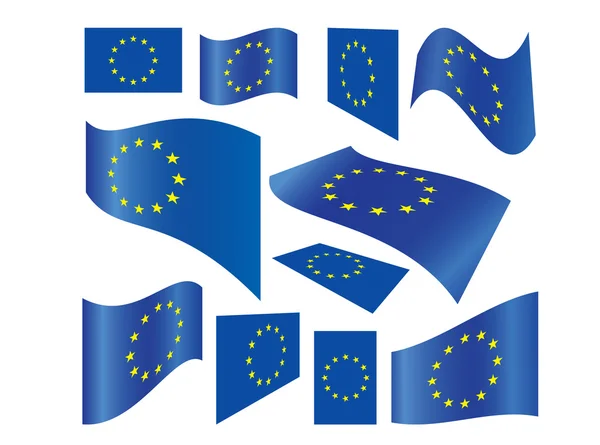 Conjunto de bandeiras da União Europeia — Vetor de Stock