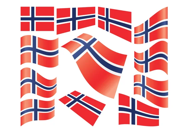 Set Noorse vlaggen — Stockvector