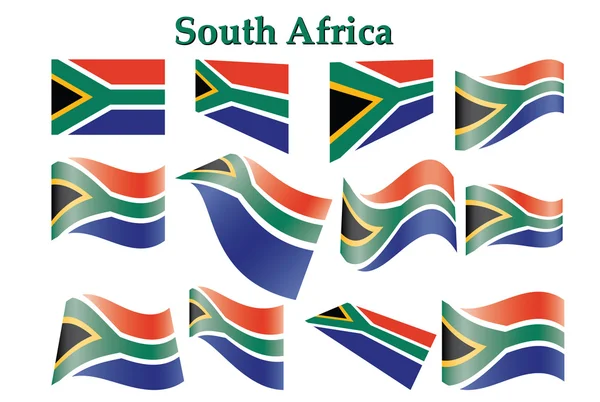 Set of South Africa flags