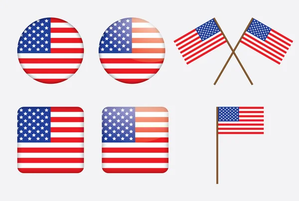 미국 국기와 배지 — 스톡 벡터