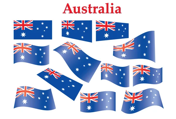 Set of Australia flags — Stock Vector