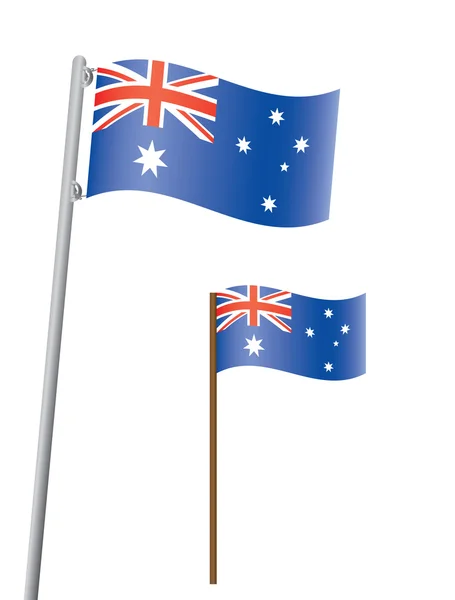 Flaga Australii w flagstaff — Wektor stockowy