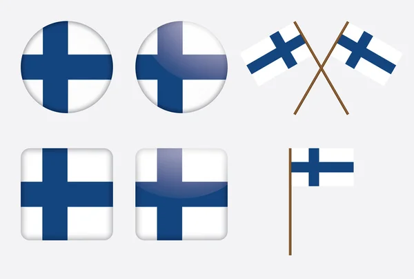 Distintivos com bandeira da Finlândia — Vetor de Stock
