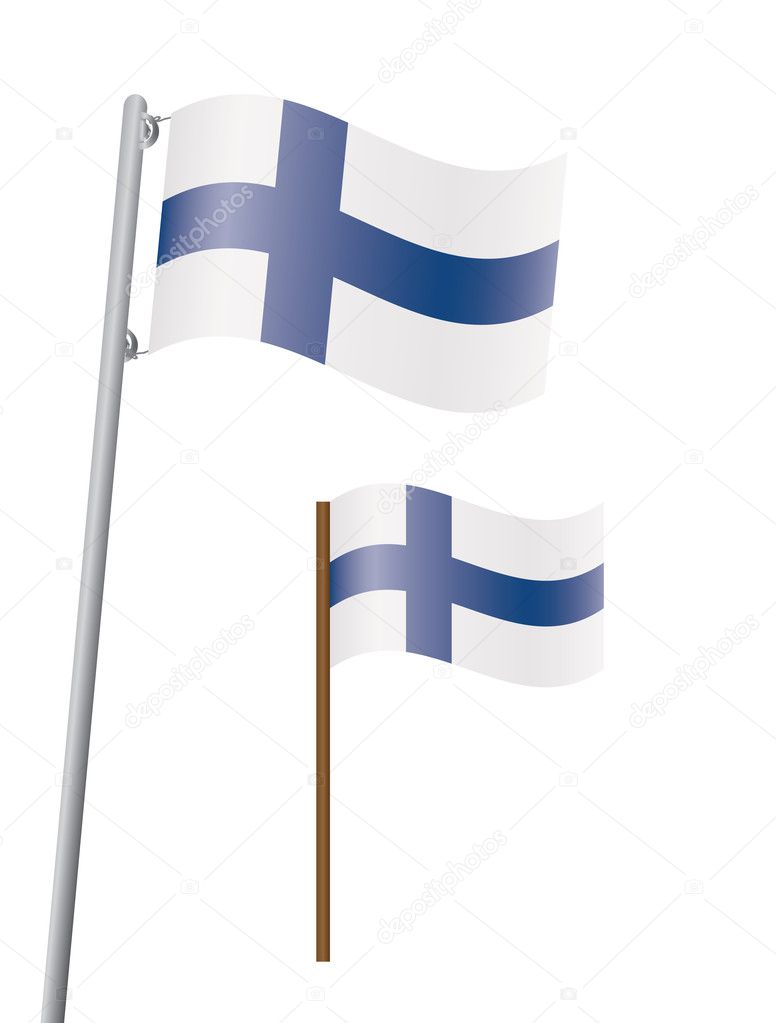 Flag of Finland on flagstaff