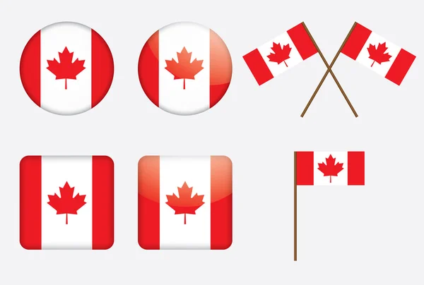Odznaky s kanadská vlajka — Stockový vektor