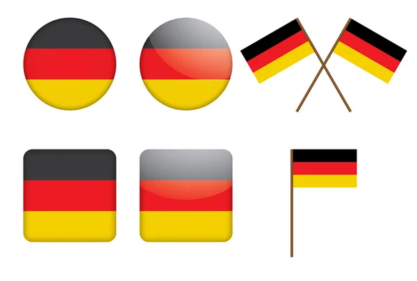 Distintivi con bandiera tedesca — Vettoriale Stock