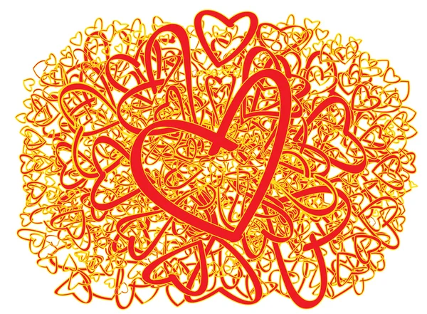 Nuage de cœurs — Image vectorielle