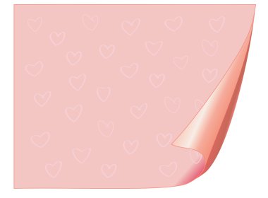 Bent page with hearts clipart