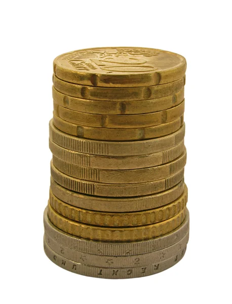 Stak af euromønter - Stock-foto