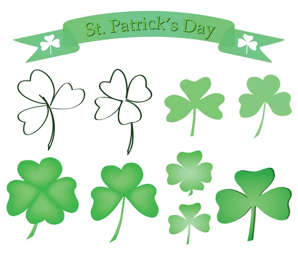 stock vector Set of shamrock icons