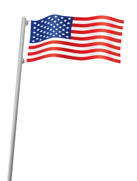 USA flag isolated on white — Stock Vector
