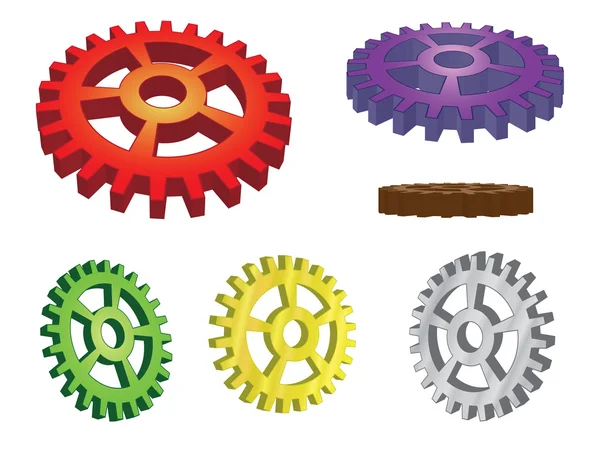 stock image Set of 3d gears illustration