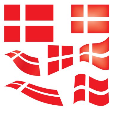 Set of Danish flags clipart