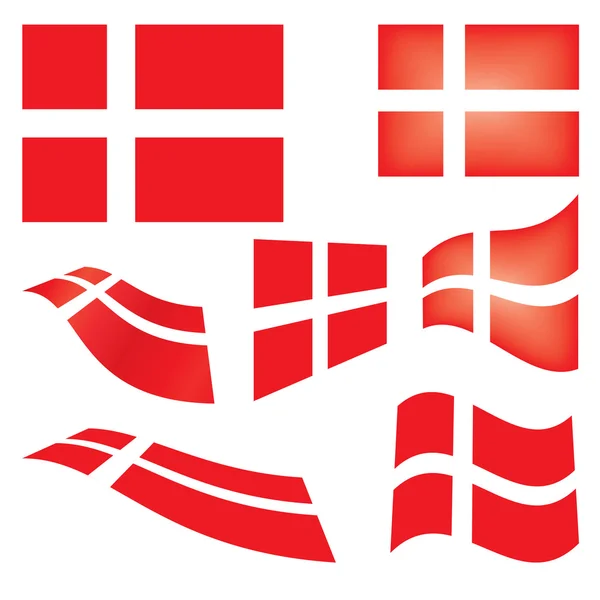 Danimarkalı bayrakları kümesi — Stok Vektör