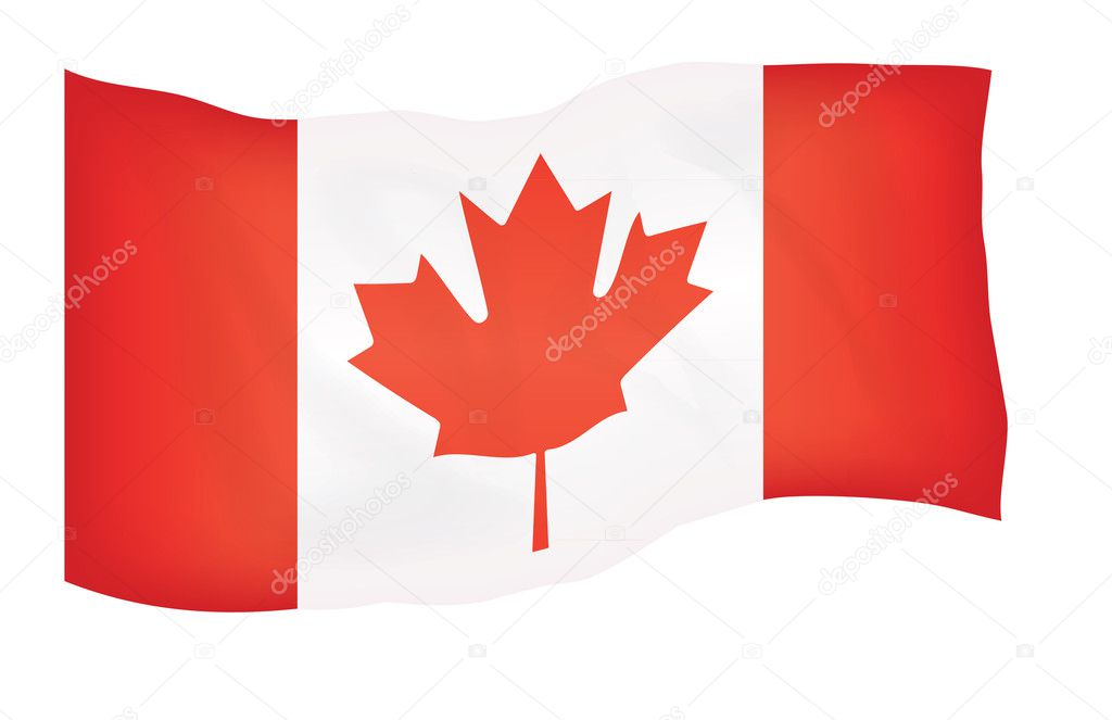 Flag of Canada over white