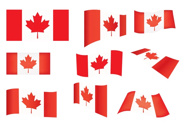 Set of Canada flags — Stock Vector