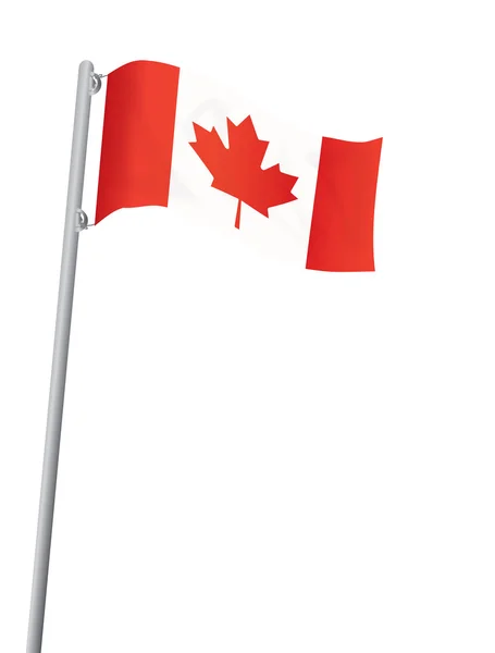Flag of Canada on flagstaff — Stock Vector