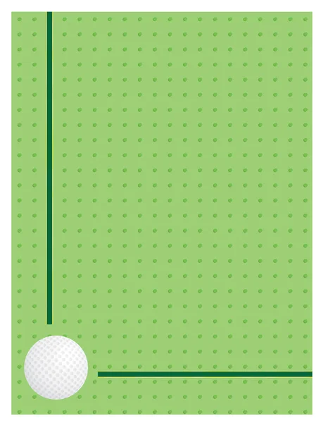 Fondo verde con pelota de golf — Vector de stock